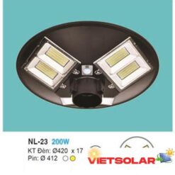 Đèn đĩa bay UFO Năng Lượng Mặt Trời Ø420 x 17 - Pin:Ø412