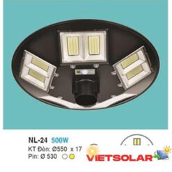 Đèn đĩa bay UFO Năng Lượng Mặt Trời Ø550 x 17 - Pin:Ø530