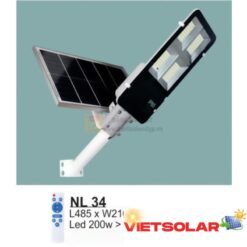 Đèn đường năng lượng Led 200W > 6500K - L485*W210 - có remote