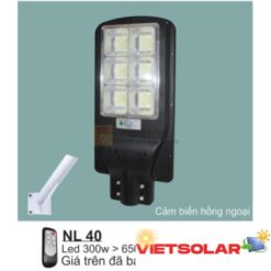 Đèn đường năng lượng Led 300W > 6500K, cảm biến hồng ngoại