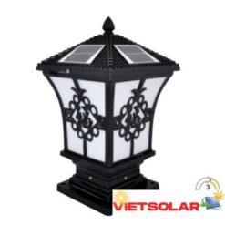 Đèn Trụ Cổng Vuông 5W: Nắp: Ø250-E27 - Đế: Ø195*H440, Vỏ Đen