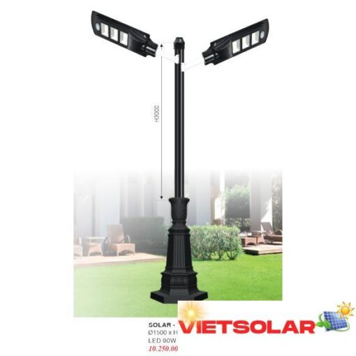 Đèn trụ ngoài trời Euroto Ø1500*H3600 - LED 90W*2 - Ánh Sáng Trắng & Vàng