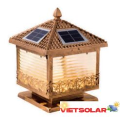Đèn trụ cổng năng lượng mặt trời vuông E27-Led 3W, ánh sáng vàng