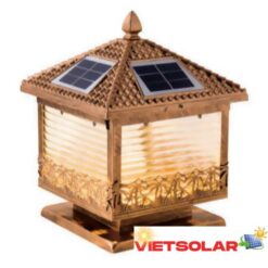 Đèn trụ cổng năng lượng mặt trời vuông E27-Led 5W, ánh sáng vàng