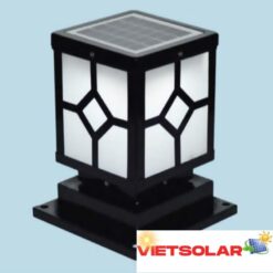 Đèn trụ cổng năng lượng mặt trời vuông E27-Led 3W, ánh sáng vàng