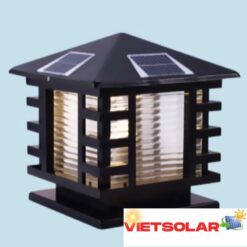 Đèn trụ cổng năng lượng mặt trời vuông E27-Led 3W, ánh sáng vàng