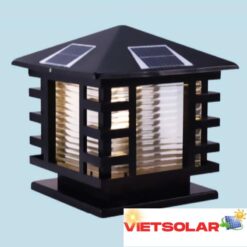 Đèn trụ cổng năng lượng mặt trời vuông E27-Led 5W, ánh sáng vàng
