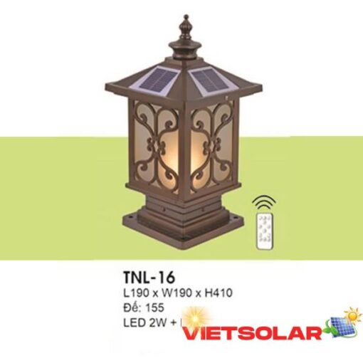 Đèn trụ năng lượng mặt trời L190*W190*H410 - Đế: 155 LED 2W + E27*1 - 3 màu ánh sáng