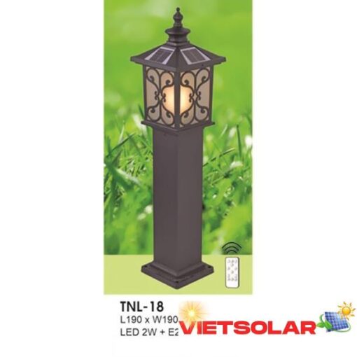 Đèn trụ năng lượng mặt trời L190*W190*H800 - LED 2W + E27*1 - 3 màu ánh sáng