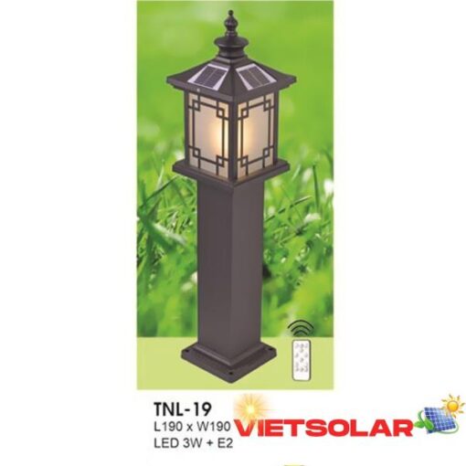 Đèn trụ năng lượng mặt trời L190*W190*H800 - LED 3W + E27*1 - 3 màu ánh sáng