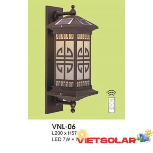Đèn vách năng lượng mặt trời L200*H570 - LED 7W + E27*1, 3 chế độ ánh sáng