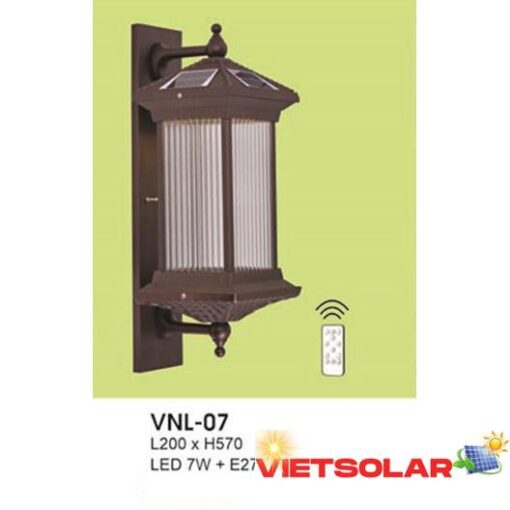 Đèn vách năng lượng mặt trời L200*H570 - LED 7W + E27*1, 3 chế độ ánh sáng