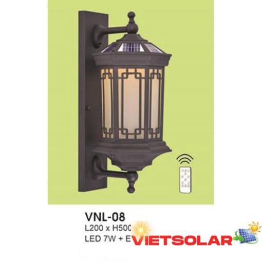 Đèn vách năng lượng mặt trời L200*H500 - LED 7W + E27*1, 3 chế độ ánh sáng